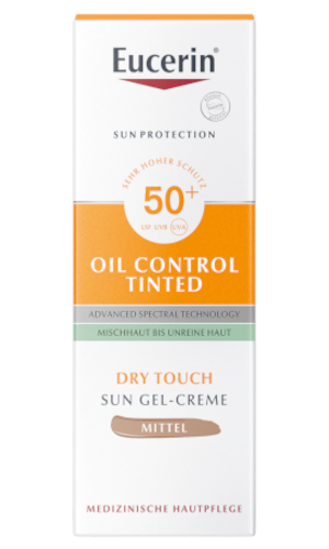 EUCERIN Sun Oil Control tinted Creme LSF 50+ mitt.